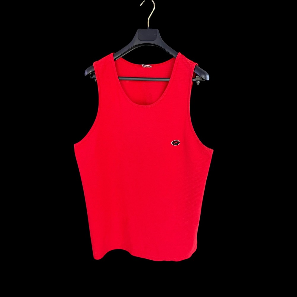 Vintage 90's Speedo Red Tank Top Large Made in USA Graphic Back Logo Sleeveless